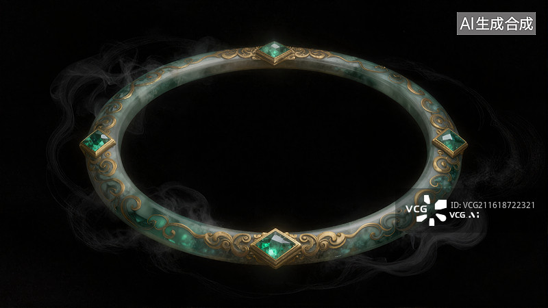 【AI数字艺术】古风翡翠玉镯图片素材