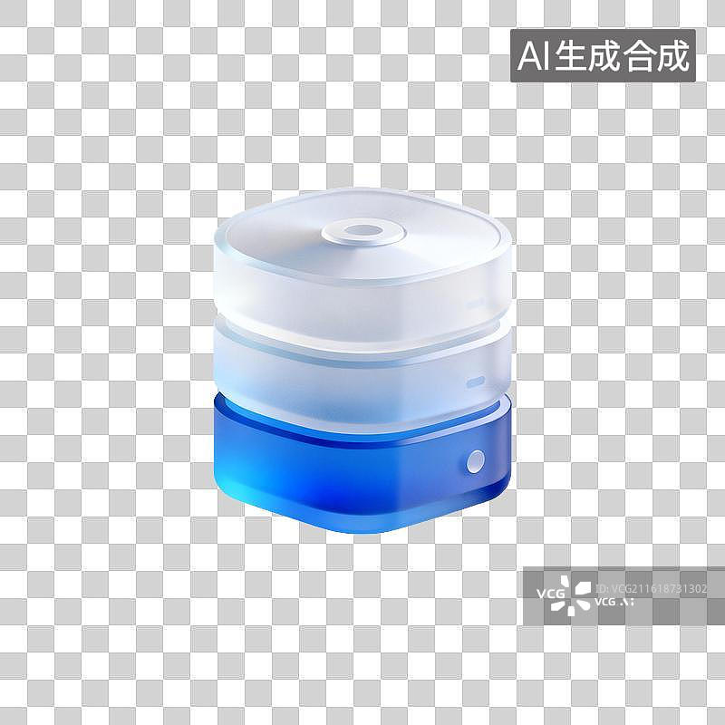 【AI数字艺术】[免抠PNG素材]透明堆叠式磁盘存储设备图片素材