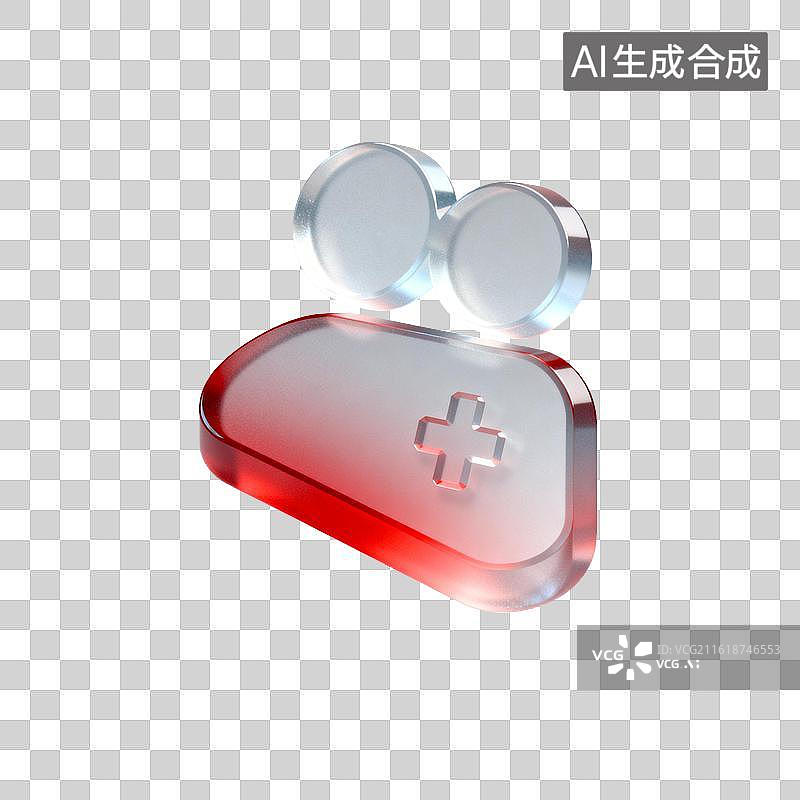 【AI数字艺术】[免抠PNG素材]透明医疗药片胶囊图标图片素材