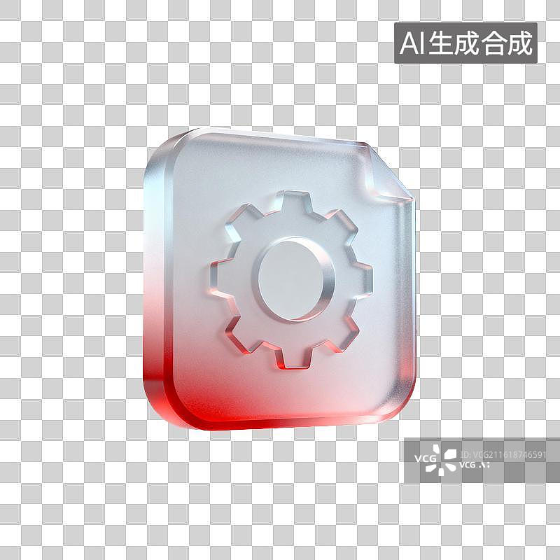 【AI数字艺术】[免抠PNG素材]齿轮设置图标（3D渲染）图片素材