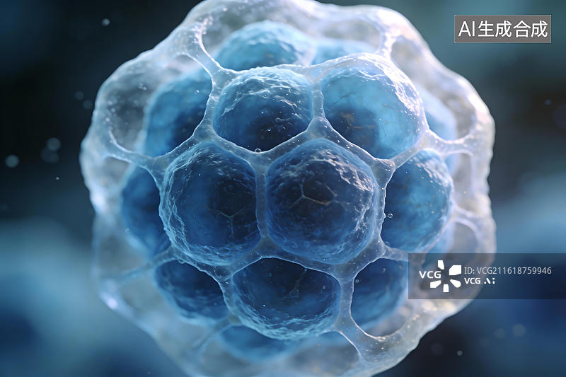 【AI数字艺术】人类胚胎囊胚的3D渲染图图片素材