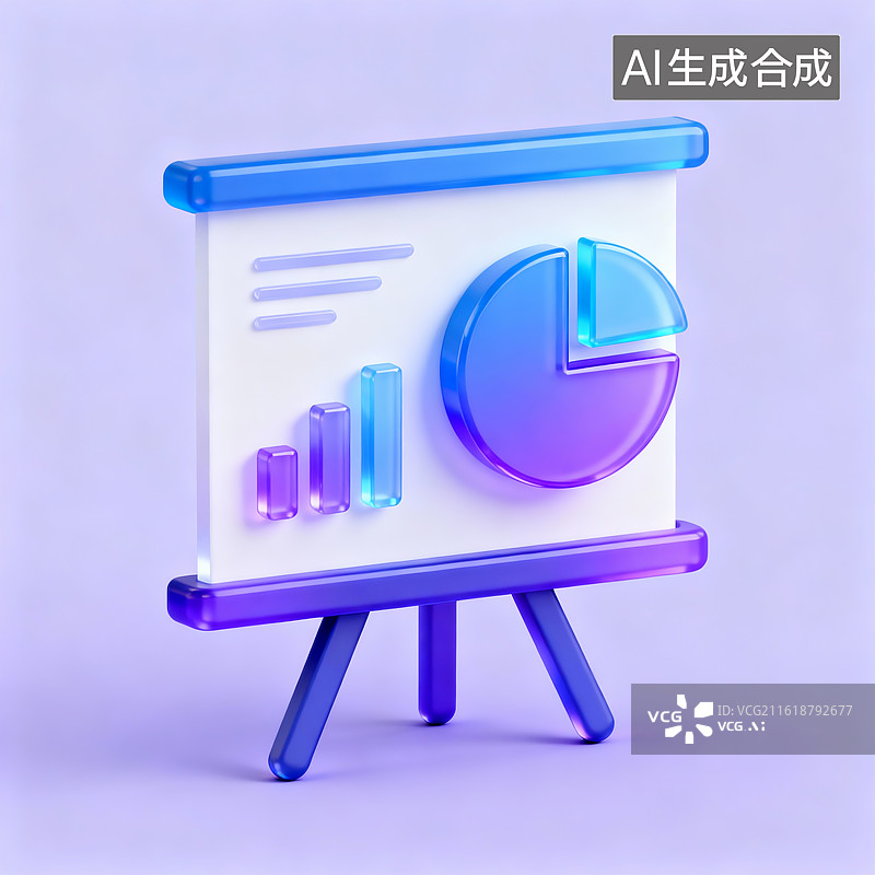 【AI数字艺术】3D渲染，会议投影屏幕，数据分析报表，图形图标图片素材