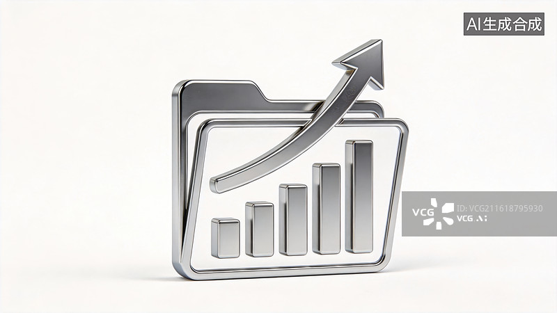 【AI数字艺术】文件夹中的增长图表图片素材