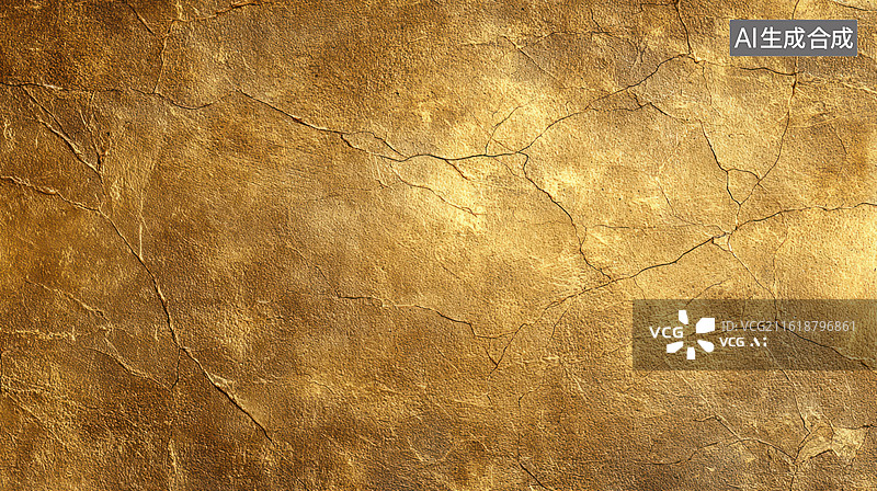 【AI数字艺术】金色裂纹纹理背景图片素材