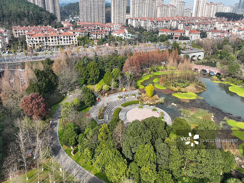 贵州省遵义市新蒲新区，新蒲湿地公园风光图片素材