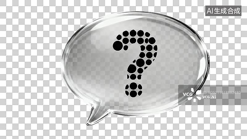 【AI数字艺术】透明气泡中的问号图案图片素材