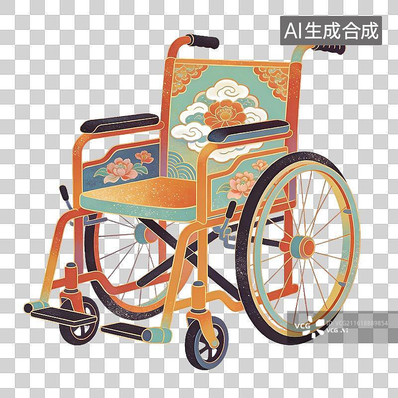 【AI数字艺术】轮椅插画图片素材