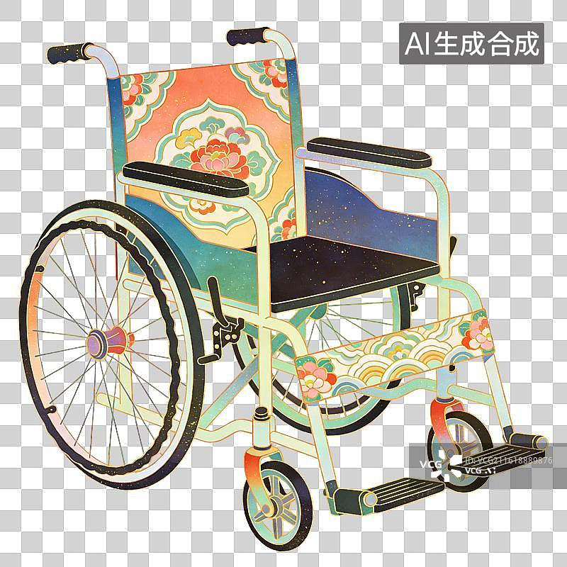 【AI数字艺术】轮椅插画图片素材