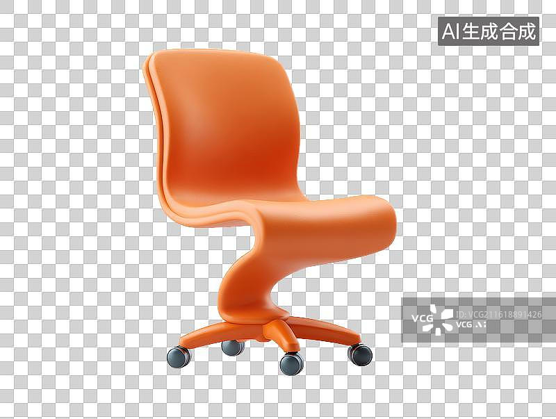 【AI数字艺术】一把橙色休闲椅图片素材
