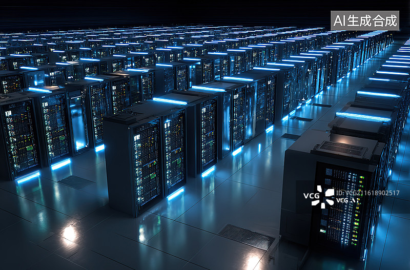 【AI数字艺术】数据中心服务器机房图片素材