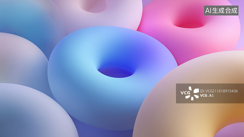 【AI数字艺术】抽象环面壁纸风格图片素材
