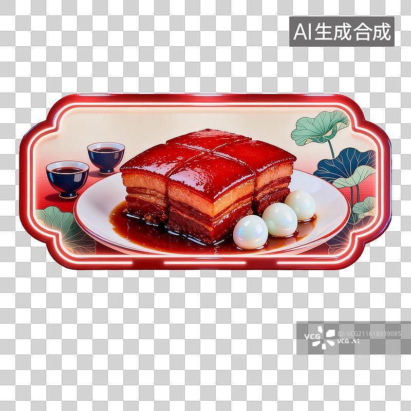 【AI数字艺术】传统美食东坡肉摆盘图片素材