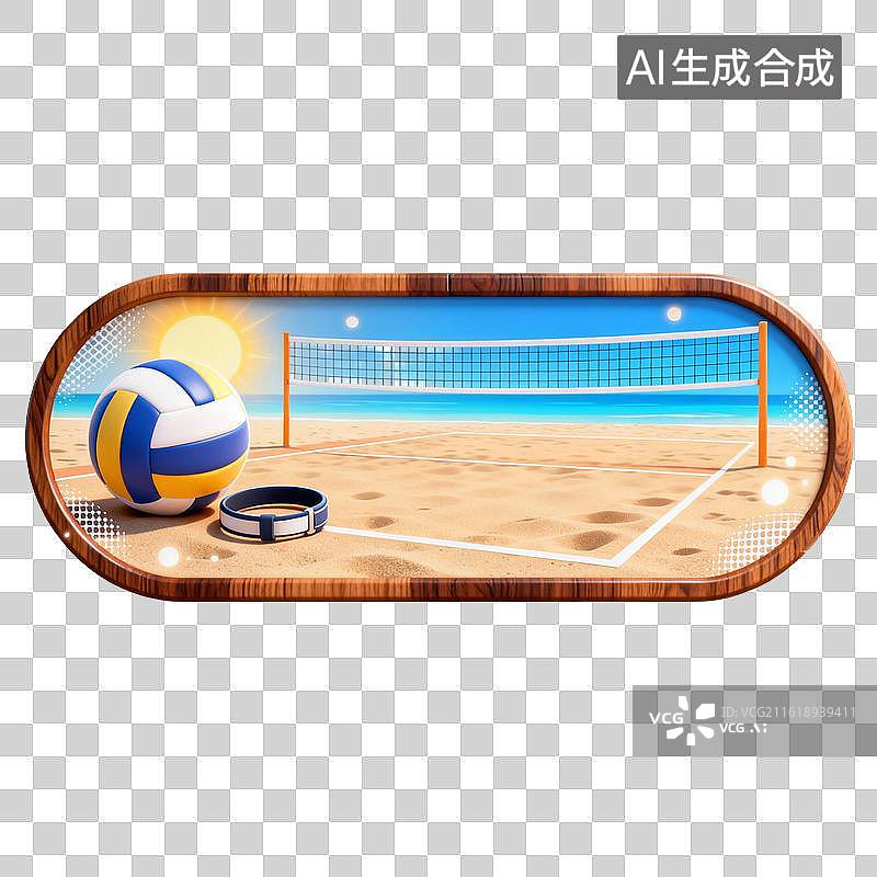 【AI数字艺术】海滩排球场景图片素材