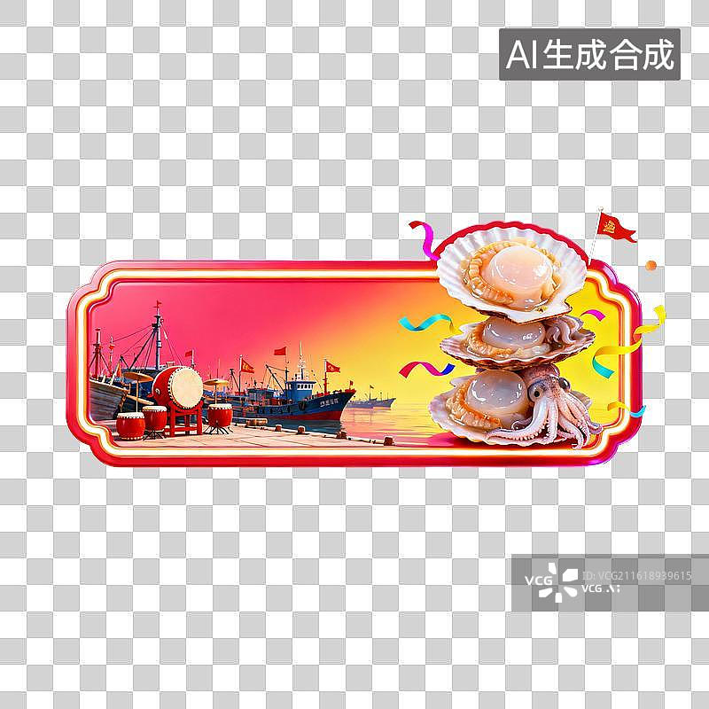 【AI数字艺术】海鲜渔港主题装饰图图片素材