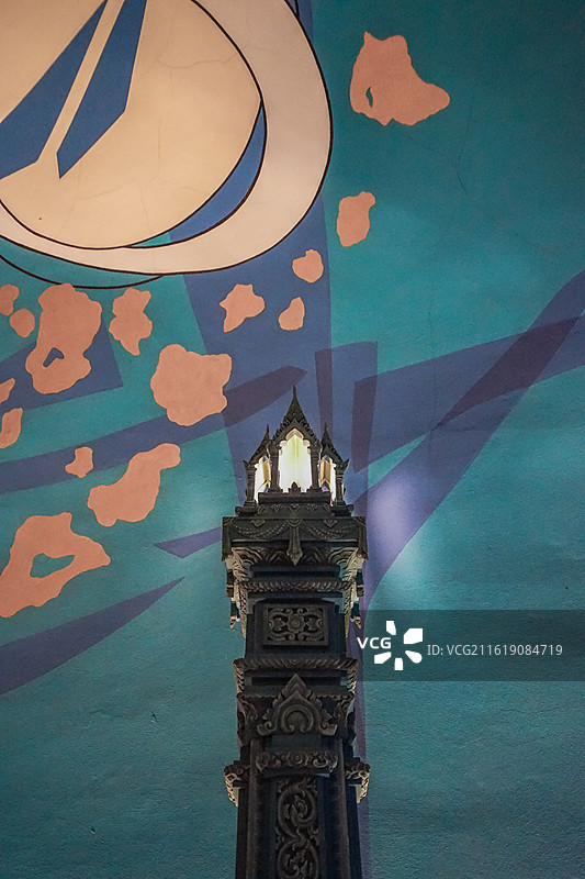 泰国三头象神博物馆Erawan Museum,塔楼与抽象背景图片素材