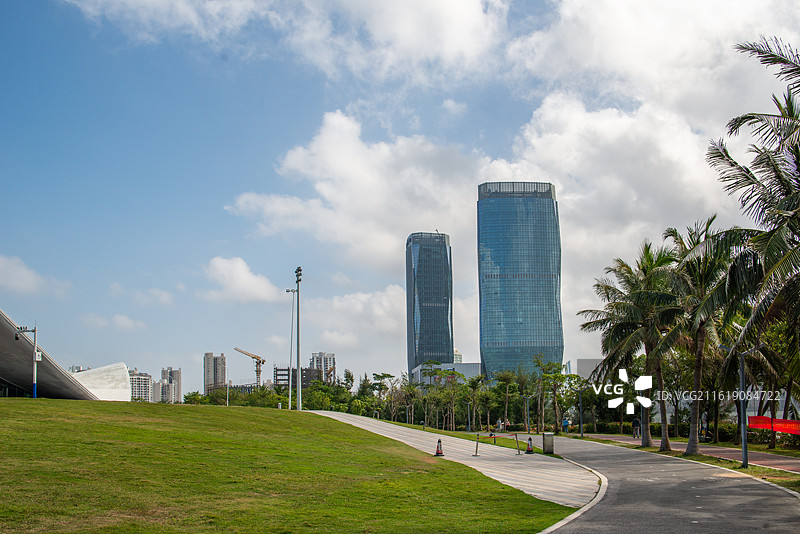 海口湾天空之山风光，中国海南省海口市图片素材