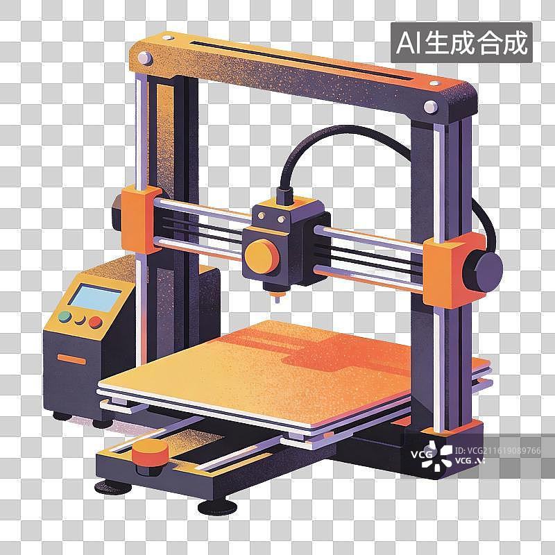 【AI数字艺术】3d打印机插画图片素材