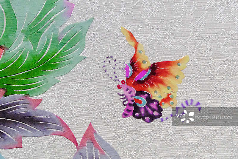 蝶恋花蔚县剪纸。牡丹花蝴蝶设计素材元素壁纸图片素材