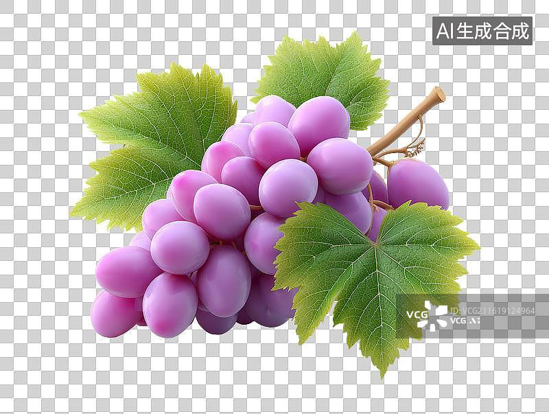 【AI数字艺术】一串卡通紫葡萄图片素材