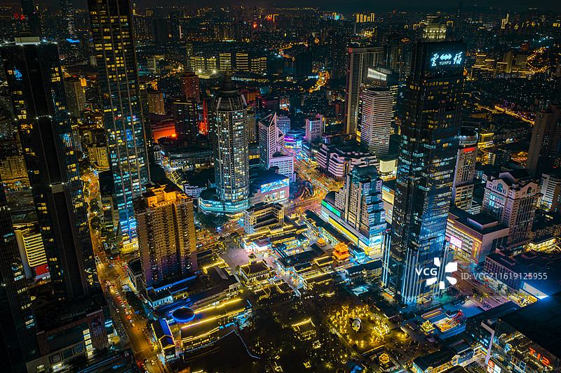 无锡城市夜景航拍图片素材