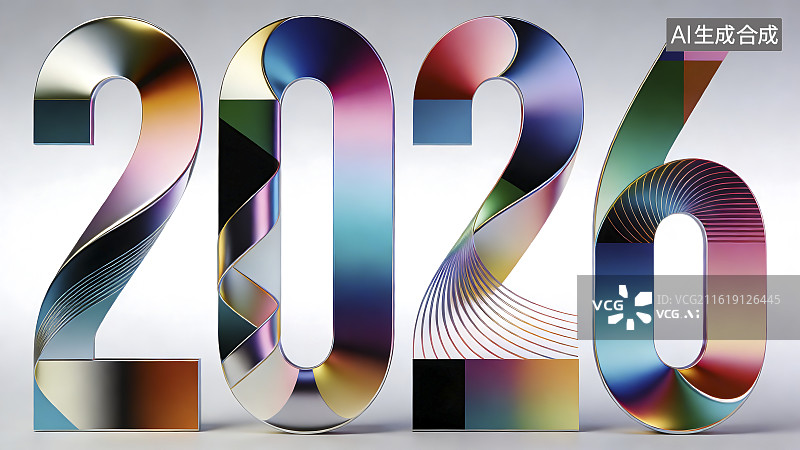 【AI数字艺术】2026年彩色3D艺术字体图片素材