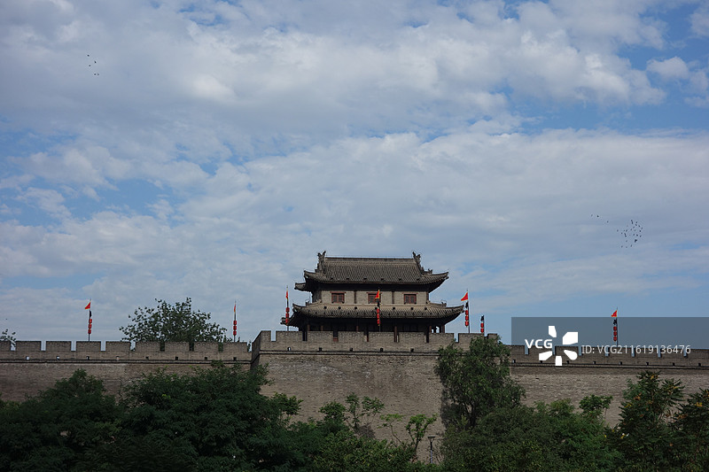西安明城墙西安城墙长乐门大东门敌楼图片素材