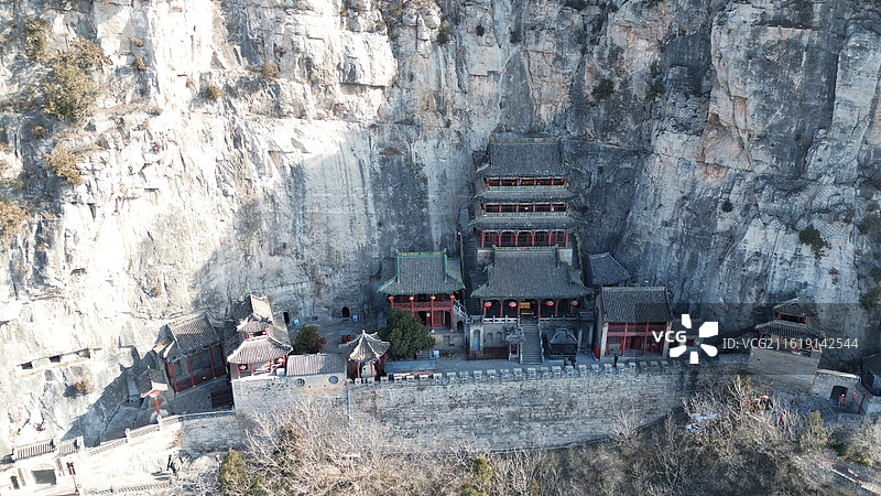 邯郸娲皇宫建筑群航拍， 全国规模最大、时间最早、影响地域最广的奉祀女娲的历史文化遗存，被誉华夏祖庙图片素材