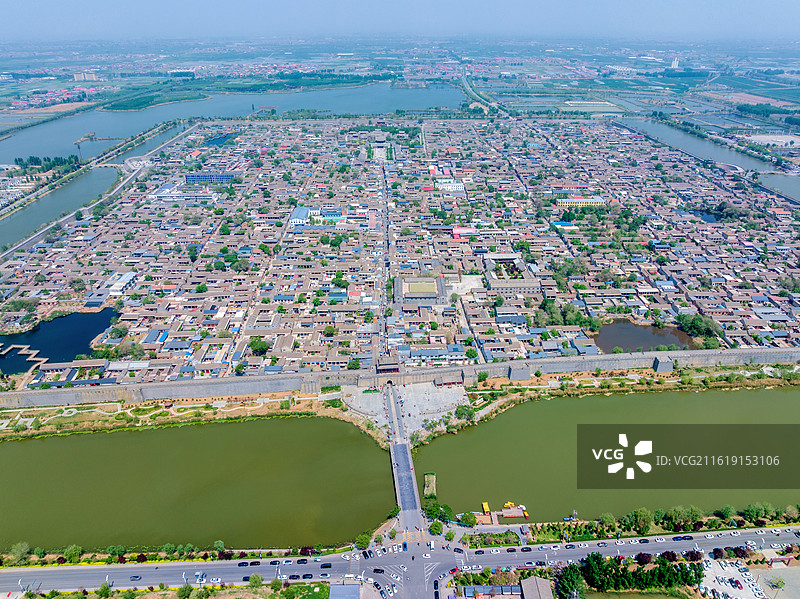 中国河北邯郸永年区广府古城航拍风光图片素材