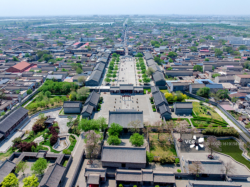 中国河北邯郸广府古城广平府署航拍风光图片素材