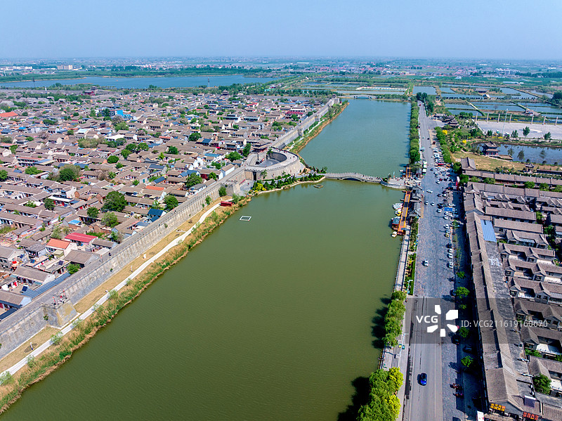 中国河北邯郸永年区广府古城航拍风光图片素材