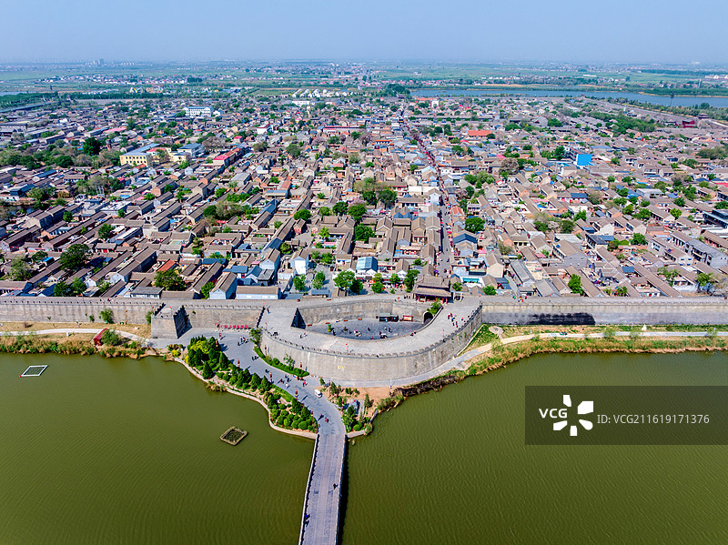中国河北邯郸永年区广府古城航拍风光图片素材