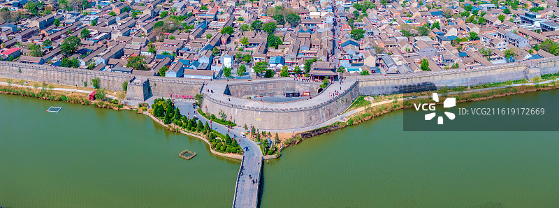中国河北邯郸永年区广府古城航拍风光图片素材