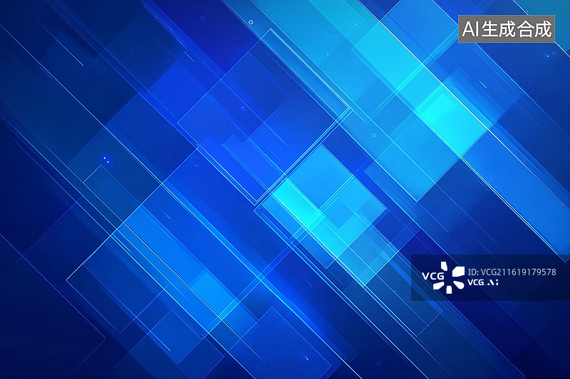【AI数字艺术】蓝色渐变几何抽象背景图案图片素材