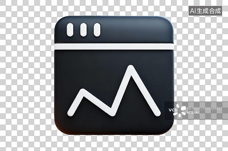 【AI数字艺术】黑色背景上的白色折线图图标图片素材