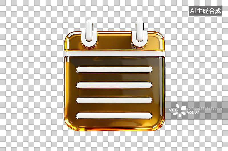 【AI数字艺术】金色日历图标设计图片素材