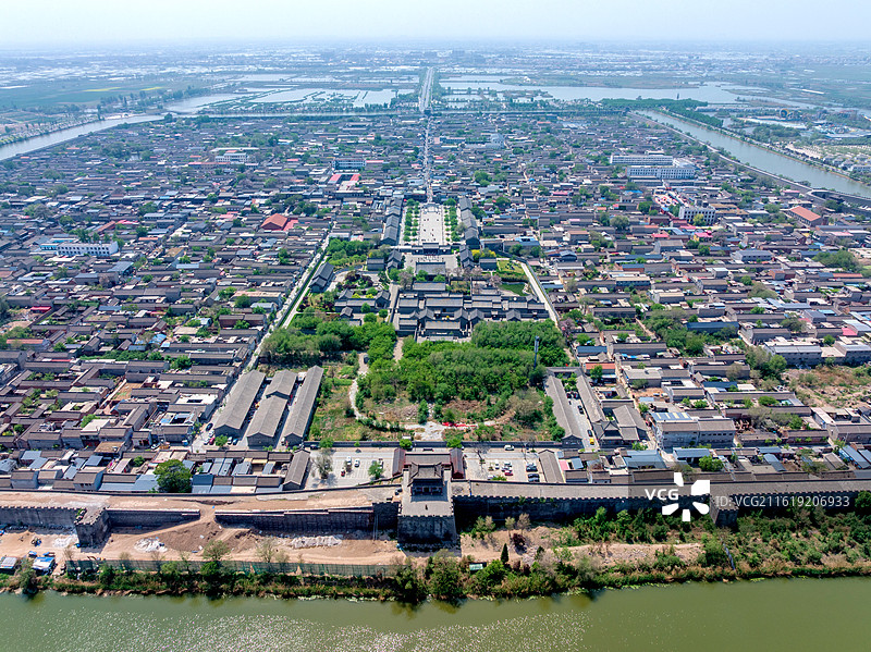 中国河北邯郸永年区广府古城航拍风光图片素材