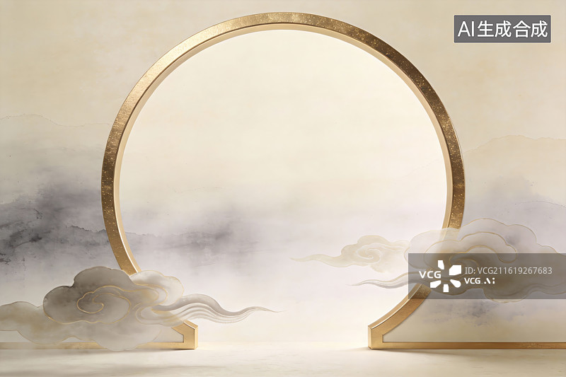 【AI数字艺术】中国风，国潮背景，产品展台，新年题材，红色背景，红色电商背景，国潮背景，国风背景，中国风背景图片素材