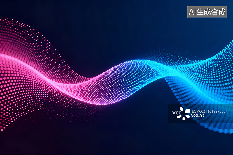 【AI数字艺术】科技粒子波浪光效互联网峰会背景图片素材