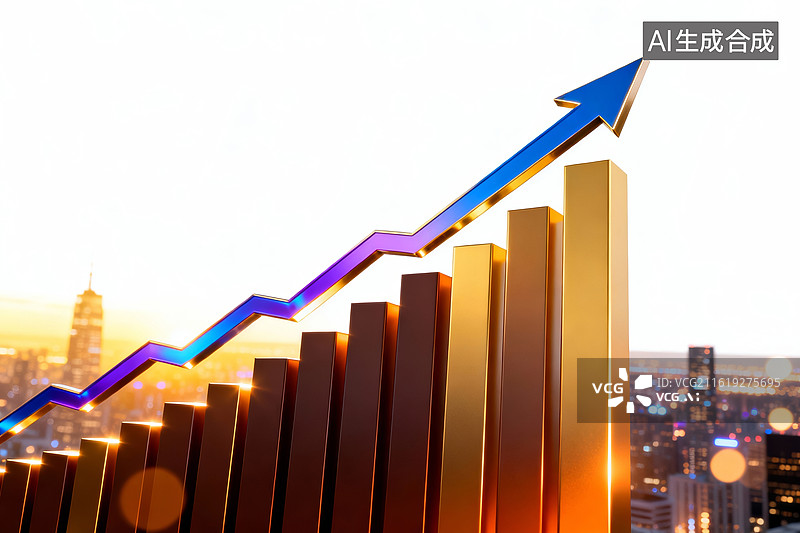 【AI数字艺术】金融增长趋势视觉商务峰会背景图片素材
