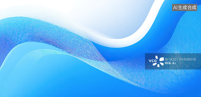 【AI数字艺术】蓝色波浪抽象图案图片素材