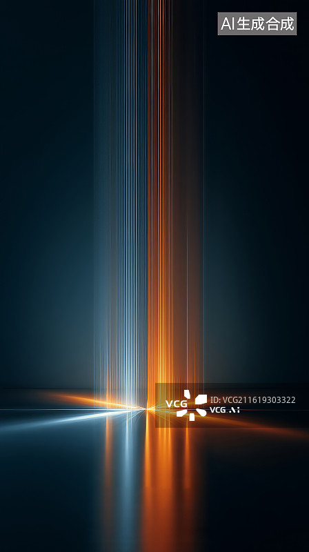 【AI数字艺术】聚光灯下的金色光束图片素材