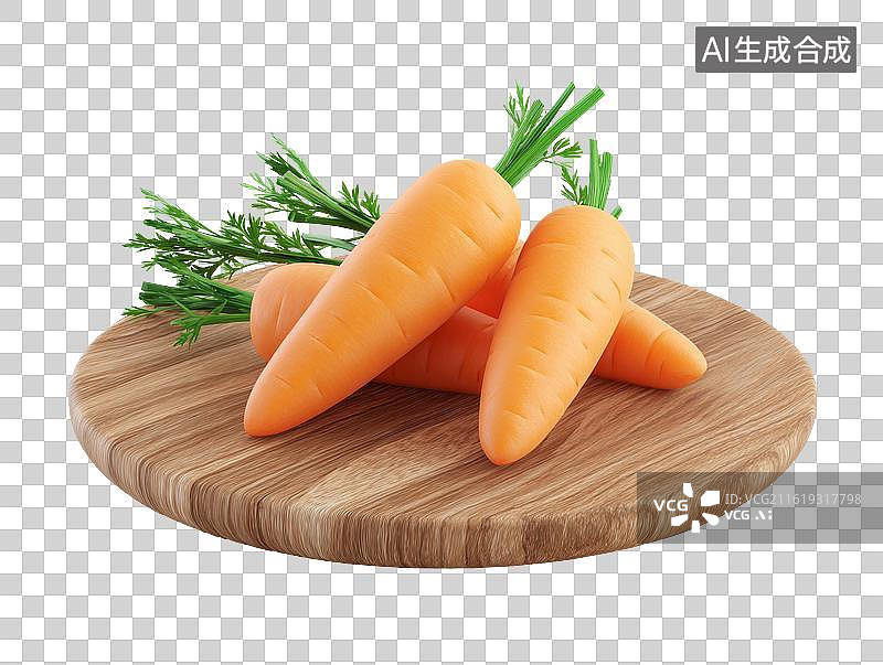 【AI数字艺术】胡萝卜在砧板上图片素材