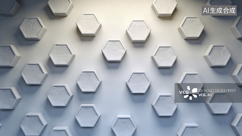 【AI数字艺术】渐变色彩六边形墙面装饰图片素材