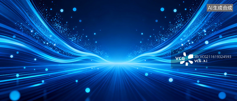【AI数字艺术】蓝色未来科技抽象背景图片素材