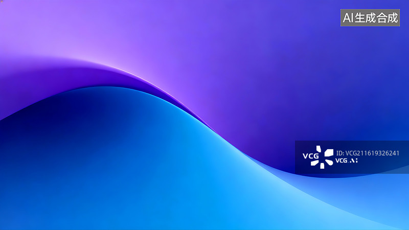 【AI数字艺术】蓝紫渐变波浪抽象背景图片素材