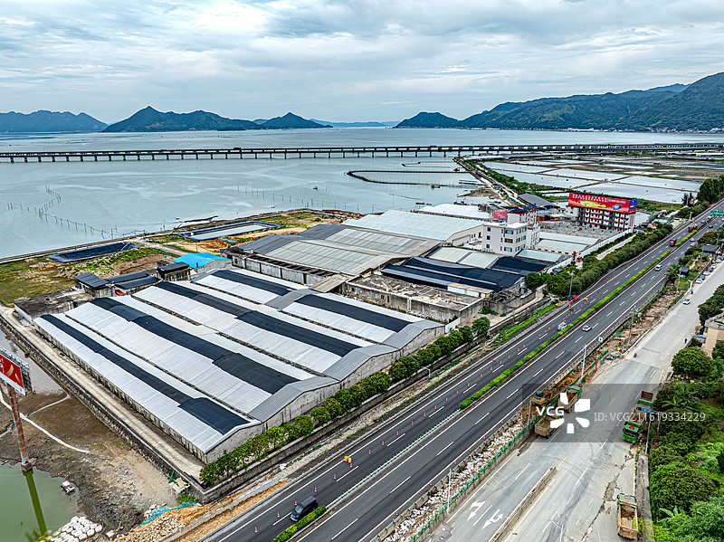 二都湾二都村 京岚线 沈海高速公路 温福铁路宁德特大桥 车里湾三都澳铁基湾 中国基建海上巨龙图片素材
