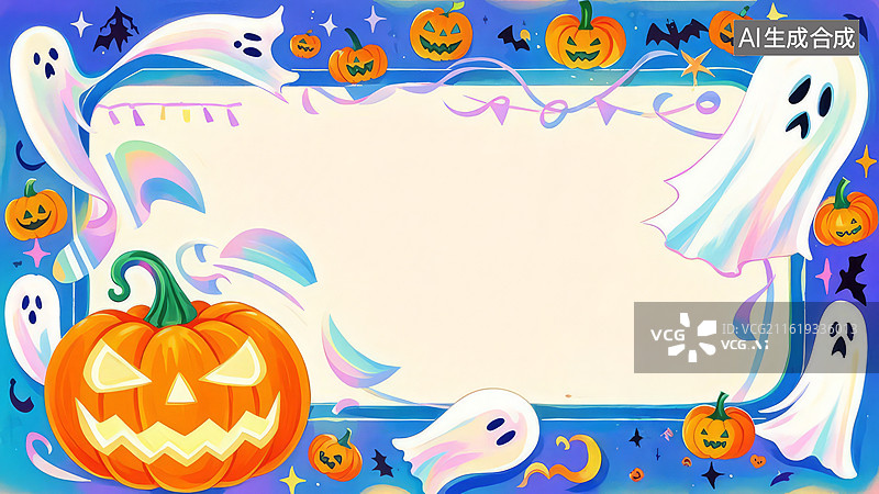 【AI数字艺术】万圣节主题边框装饰图片素材