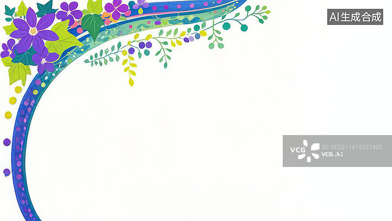 【AI数字艺术】花卉装饰边框图案图片素材