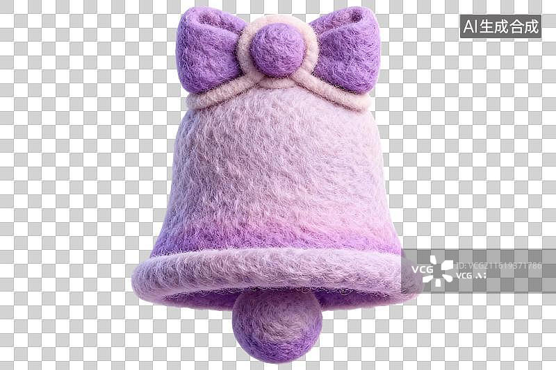 【AI数字艺术】紫色毛毡铃铛装饰品图片素材