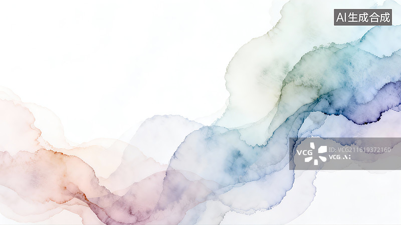 【AI数字艺术】抽象水彩蓝绿色背景图片素材